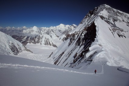 Logo acima do Colo Norte, Crista Norte do Everest, Tibete, em 1995. Foto de Waldemar Niclevicz.