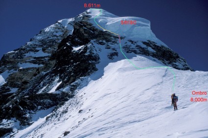 Últimos 600 metros do K2, alto do Ombro. Foto de Waldemar Niclevicz.