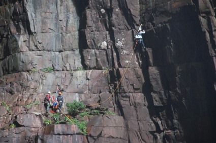 Parte inferior da parede do Salto Angel. Foto de Waldemar Niclevicz.