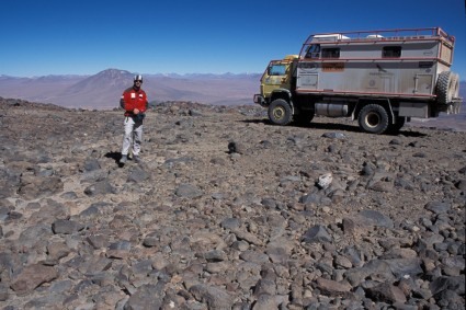 Recorde de altitude do Andino, 5.542m de altitude no Ururunco, Bolívia. Foto de Waldemar Niclevicz.