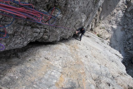 Andriguetto escalando a Torre Barancio. Foto de WN.