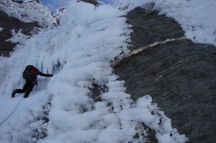 A parte mais difícil da escalada do Mont Aspiring. Foto de WN.