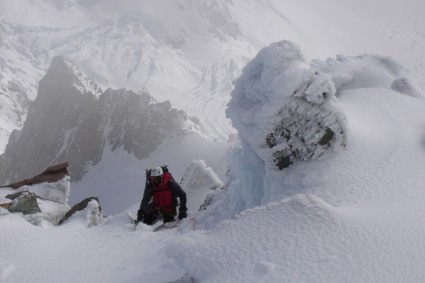 Saindo do trecho técnico que existe antes de chegar ao cume do Mont Cook. Foto de WN.