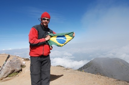 Waldemar Niclevicz no alto do Acatenango, Guatemala.