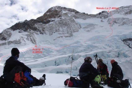 Rota ao Makalu La, em 2007. Foto de Waldemar Niclevicz.