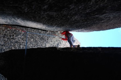 Waldemar no final da Clemenzo (150m, 5+), Torre Principal. Foto de Flávio Cantelli.