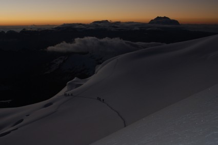 Amanhecer no Huayna Potosi. Foto de WN.