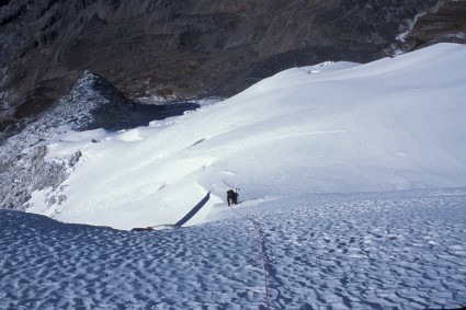 Em pleno glaciar do Janko Laya. Foto de Waldemar Niclevicz.
