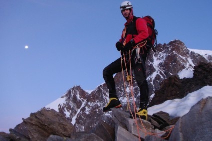 Waldemar Niclevicz na Crista Signal, Monte Rosa, Itália. Foto de Filippo Cazzulani.