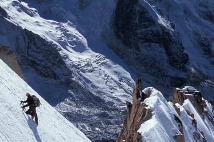 A bela escalada do Chachacomani. Foto de Waldemar Niclevicz.