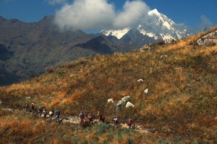 O Salcantay (6.271m) visto do Caminho Inca.