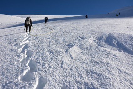 Neve fofa a caminho do cume do Ausangate.