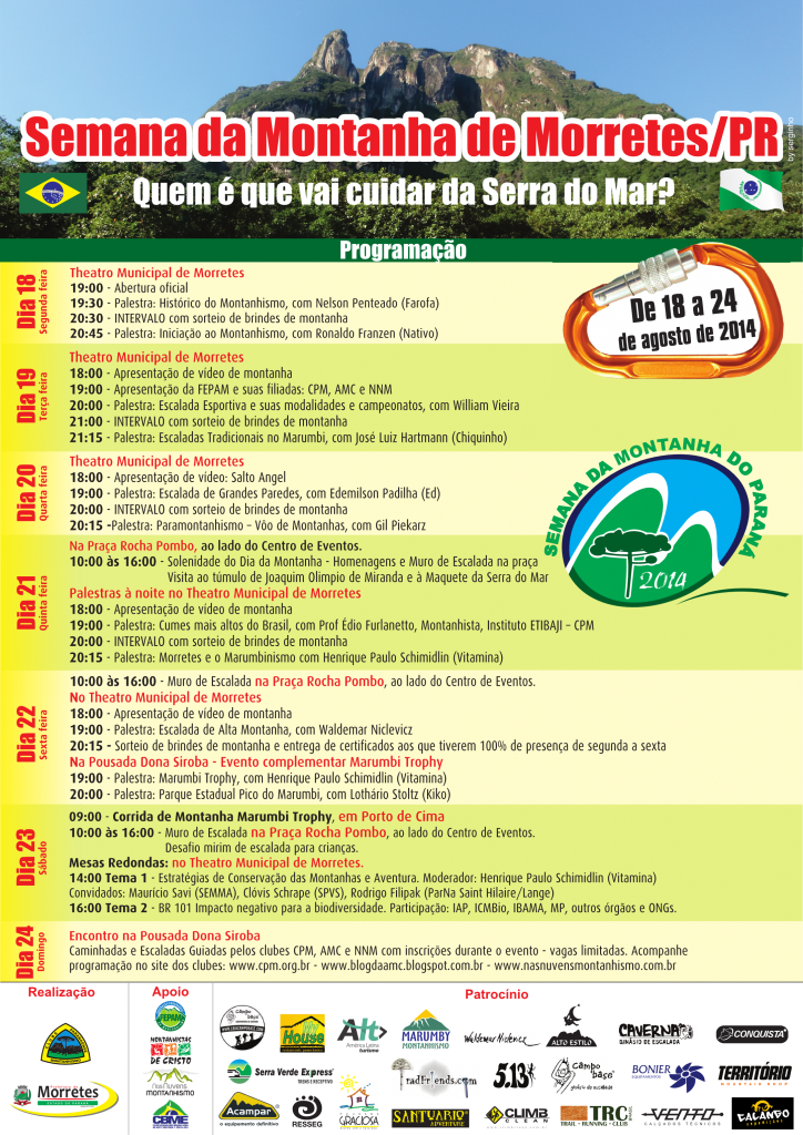 Semana da Montanha do Paraná de 18 a 24 de agosto de 2014.