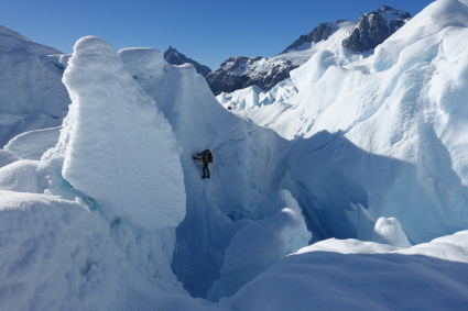 Parte superior do Glaciar Arenales