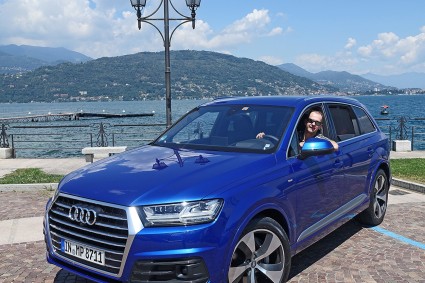 Com a “machina quattro” nas mão, retornando da fábrica da AUDI na Alemanha, para a Itália, as margens do Lago Maggiore.