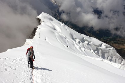 Alexandre Silva, amigo do Brasil, em nossa escalada do Weissmies. Foto de Waldemar Niclevicz.