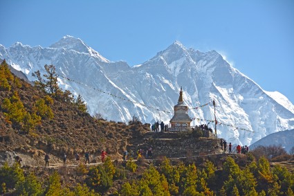 Caminhada ao acampamento-base do Everest. Foto de Waldemar Niclevicz.